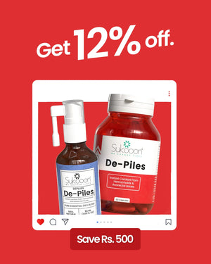 De-Piles essential oil spray and capsule pack for hemorrhoid relief, 12% off sale