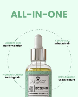 Sukooon Eczemin essential oil blend for eczema-prone skin, soothes irritation & supports moisture barrier