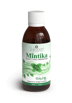 Mintika syrup for acidity, gas & indigestion with peppermint, ginger & kalonji — 120mL natural wellness blend