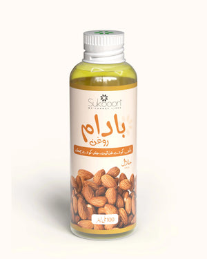 100ml pure almond oil for skin, hair & massage, Halal certified natural wellness product