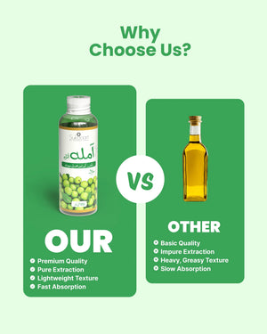 Sukoon Amla Oil vs other oils: premium quality, pure extraction, lightweight & fast absorption for hair care