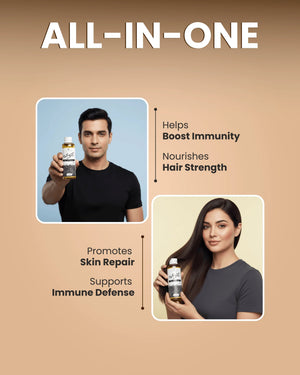 All-in-one natural wellness oil for immunity, hair strength & skin repair – certified organic blend