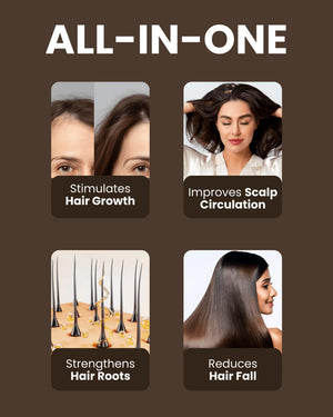 All-in-one hair care: stimulates growth, improves scalp circulation, strengthens roots, reduces hair fall