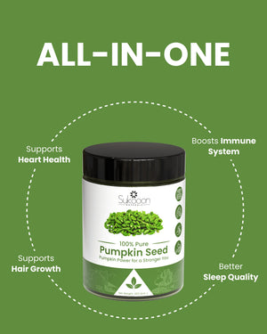 100% Pure Pumpkin Seed supplement for heart health, immune support, hair growth & better sleep