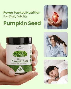 100% pure pumpkin seed supplement for daily vitality, heart health, hair strength, and restful sleep