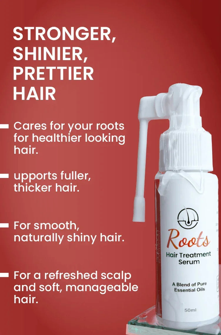 Roots Hair Treatment Serum with pure essential oils for stronger, shinier, healthier hair