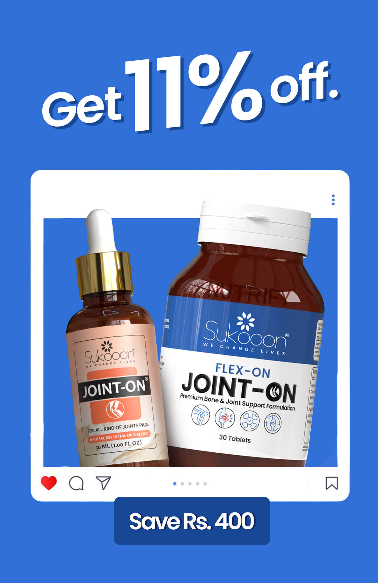 Joint-On (30ML) Essential Oil + Flex-On Tablets