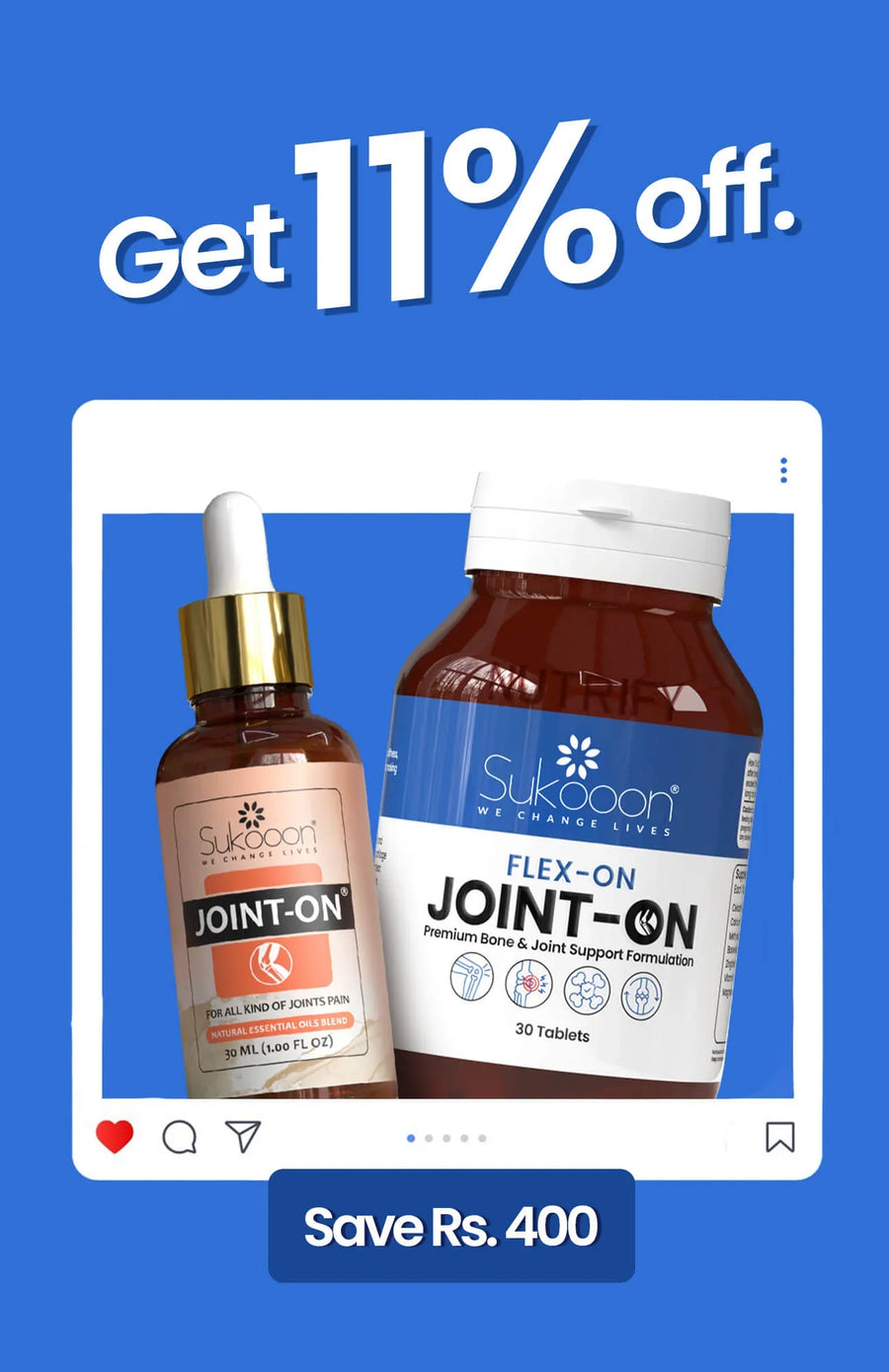 Joint-On (30ML) Essential Oil + Flex-On Tablets