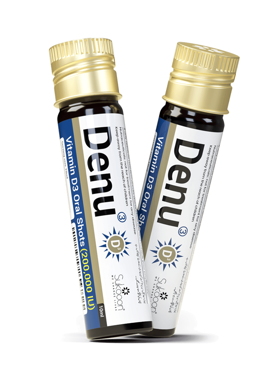Denu 3 Vitamin D3 High Potency 10 ml Oral Shots (200,000 IU)
