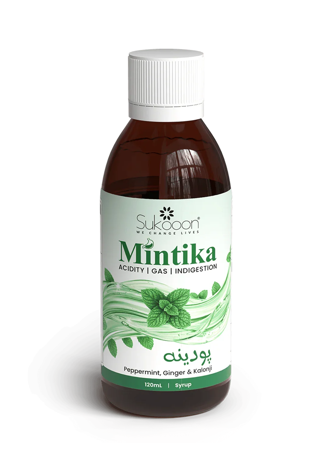 Mintika syrup for acidity, gas & indigestion with peppermint, ginger & kalonji — 120mL natural wellness blend