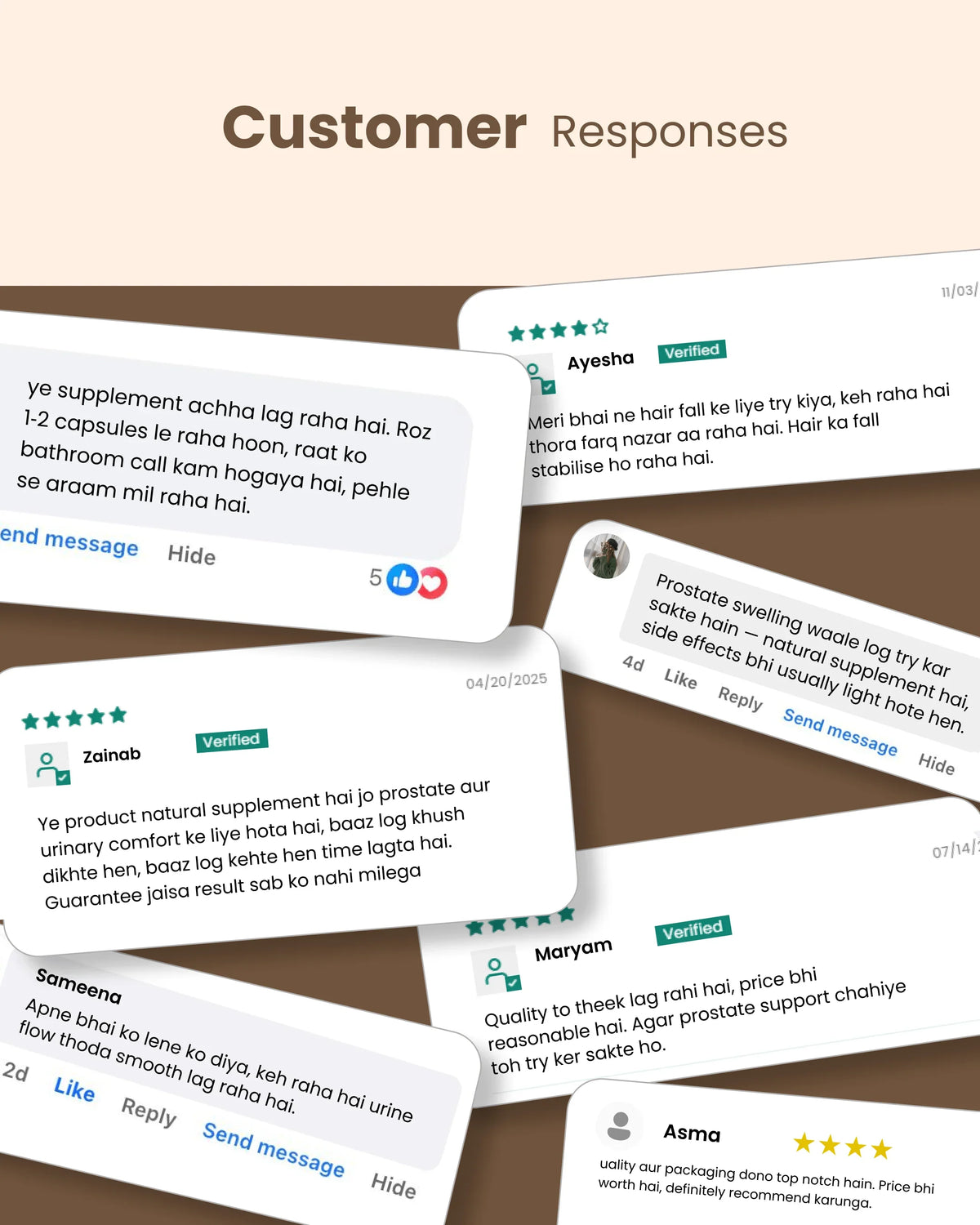 Customer reviews for natural wellness supplements with prostate and hair health benefits