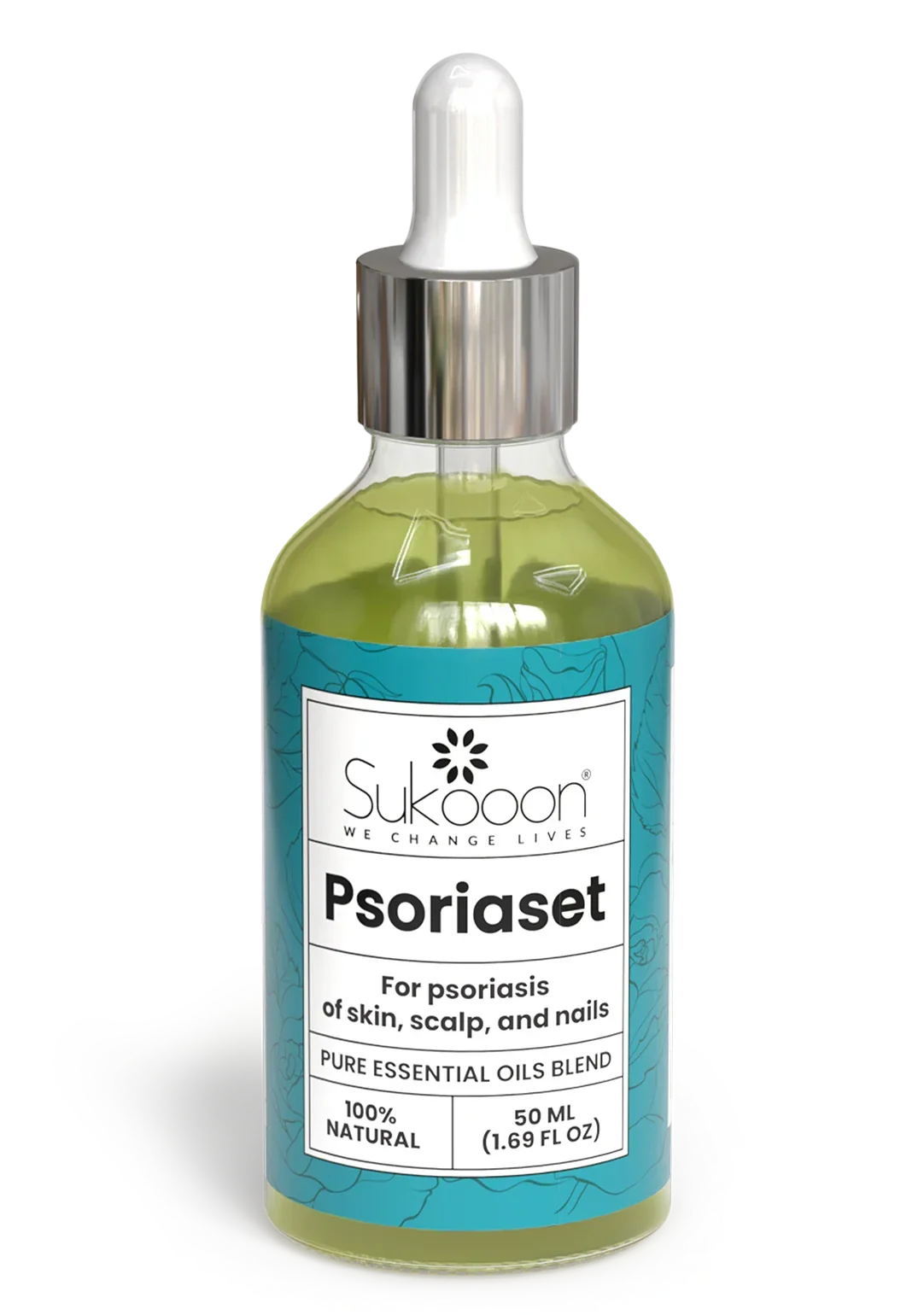 Sukoon Psoriaset 50ml pure essential oil blend for psoriasis of skin, scalp & nails, 100% natural
