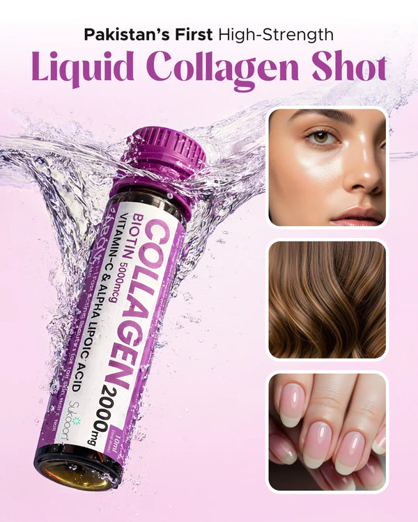 ABCV Liquid Collagen Shot 2000mg, Biotin 5000mcg