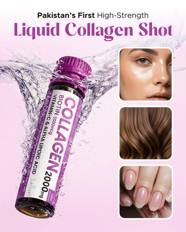 ABCV Liquid Collagen Shot 2000mg, Biotin 5000mcg