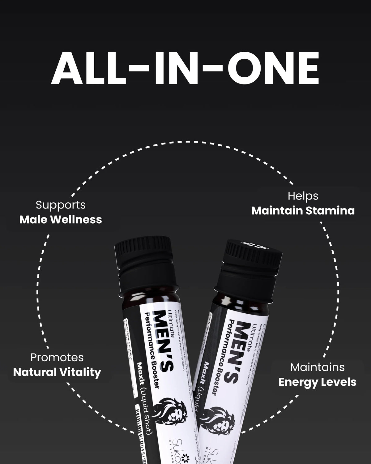 Men's Performance Booster liquid shots for stamina, energy & male wellness support