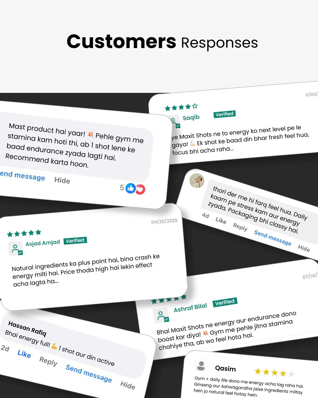 Customer reviews for natural energy shots with stamina boost, verified feedback on wellness products