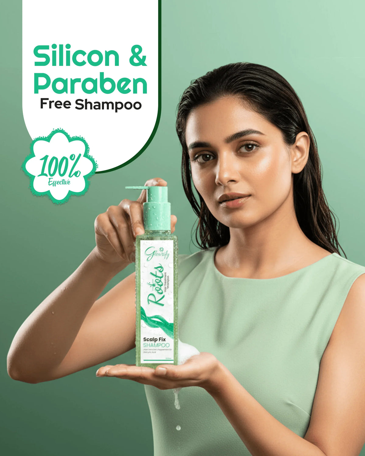 Silicon & Paraben Free Scalp Fix Shampoo with Aloe Vera and Peppermint Oil for Healthy Hair