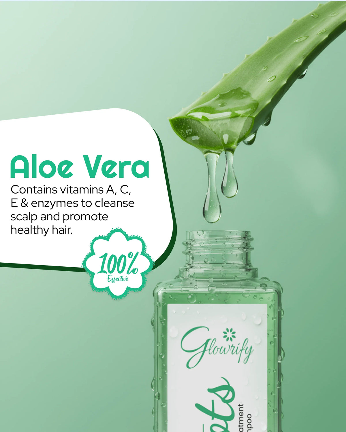 Aloe Vera hair treatment with vitamins for healthy scalp and hair growth