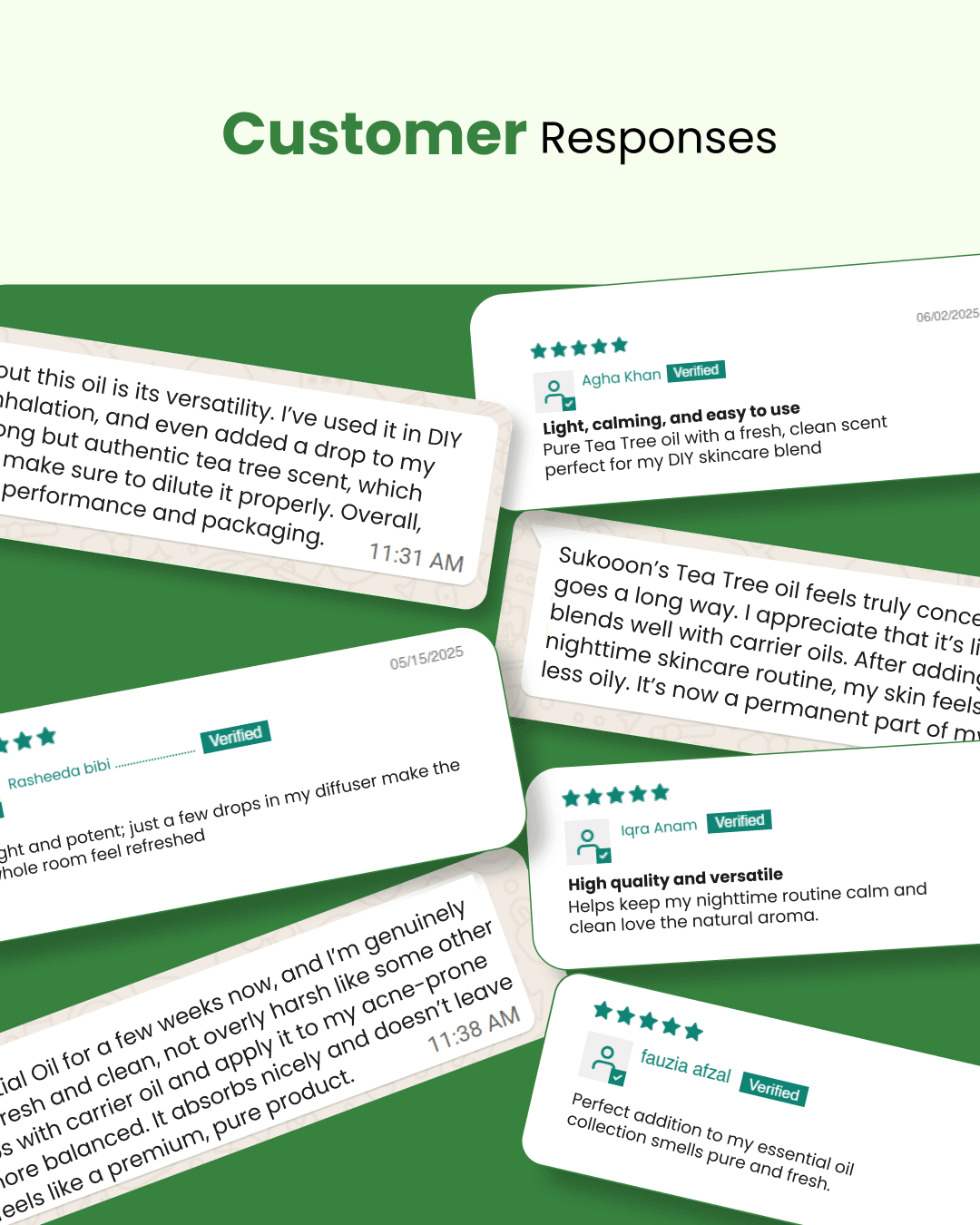 Customer reviews for tea tree essential oil — pure, calming, versatile for skincare & diffusers
