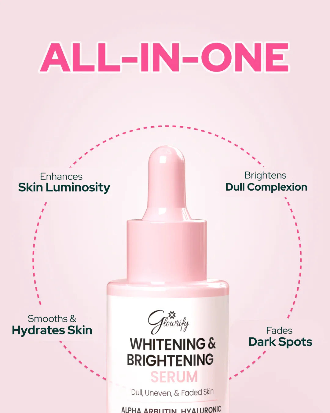 Glowrify Whitening & Brightening Serum for radiant, even skin tone with hyaluronic acid